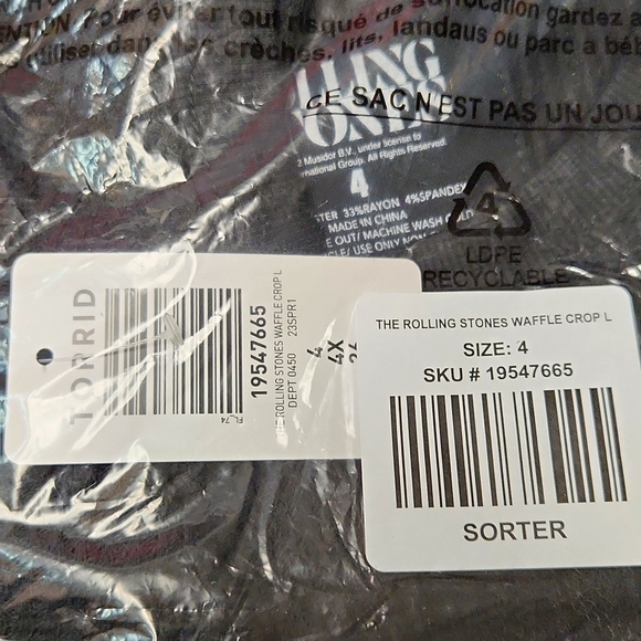 ❤️NWT VINTAGE TORRID TEE - ROLLING STONES JAGGER - WAFFLE - CROP SHIRT PLUS SIZE - Picture 15 of 16